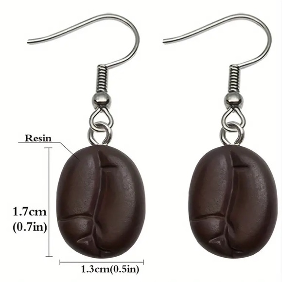 Coffee Bean Hook Earrings - Picture 2 of 2